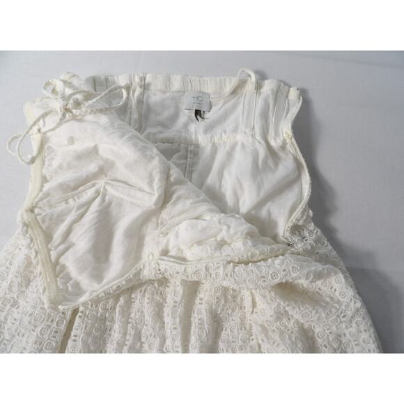 Anthropologie HD in Paris Dress 00 Mini Eyelet Halter White Cottage Core Coquett - Picture 12 of 16